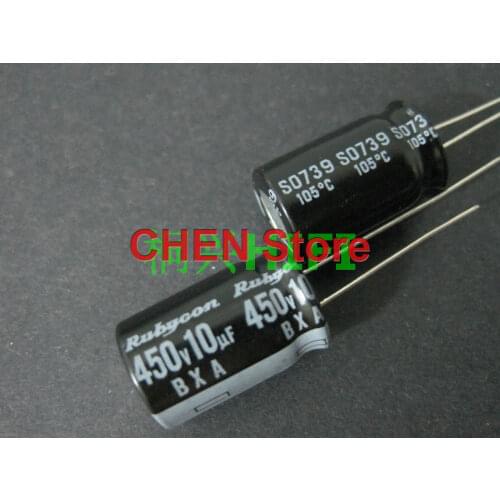 20PCS/50PCS Japan Rubycon BXA 450V10UF 12.5X20MM 105 Degree 10UF/450V Aluminum Electrolytic Capacitor 10UF 450V