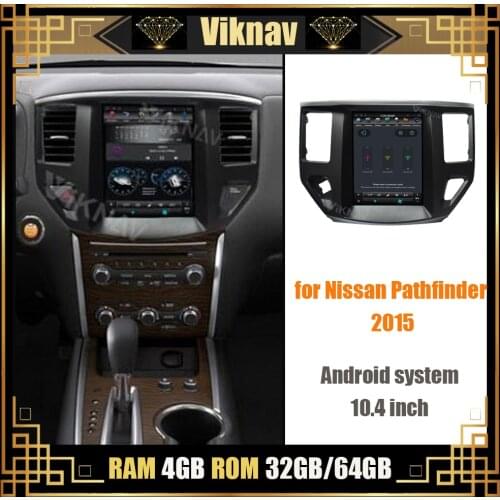 Car radio multimedia player for Nissan Pathfinder 2015 DVD player GPS navigation vertical screen stereo video player FM BT 10.4
