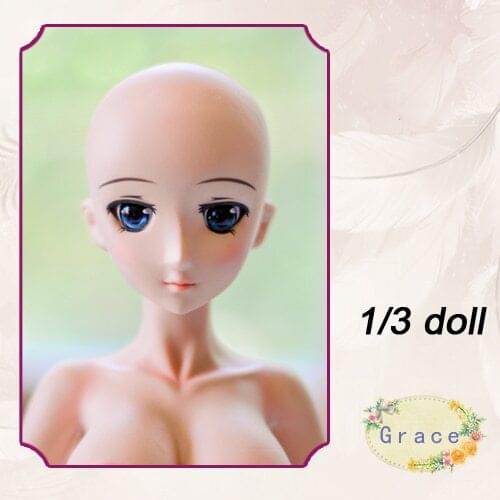 Estartek 1/3 Silicone Customized Grace Girl Head Sculpt for DDL DDM BJD Doll DIY