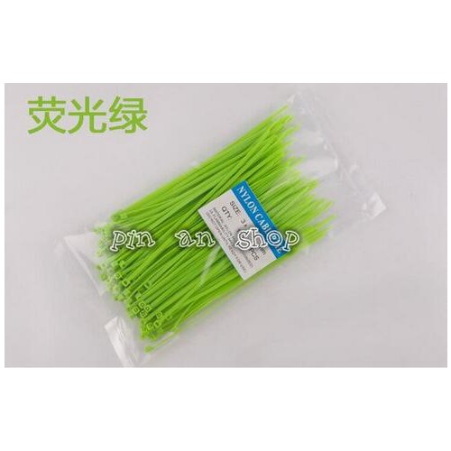 Fluorescent green Nylon tie belt 3X100 color environmental protection plastic fixed self-locking type