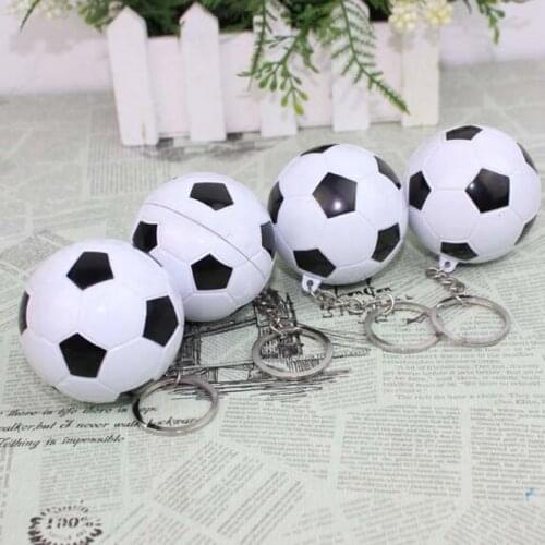 Football Ballpoint Pen Keychain Plastic Keychain To Carry with You Mini Telescopic Ballpoint Pen Sport Souvenir Soccer Supplies