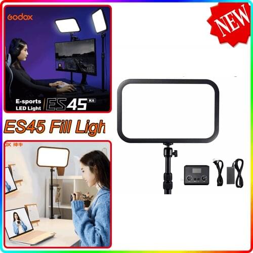 Godox ES45 APP Remote Control 2800K-6500K LED Fill Light Lamp E-Sports LED Light Kit with Mounting Rod for Photography Video