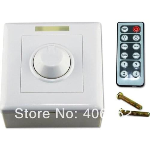 Free shipping DC 12V 24V 16A IR Remote LED Light Dimmer 12 Key Adjustable Brightness Control Screw