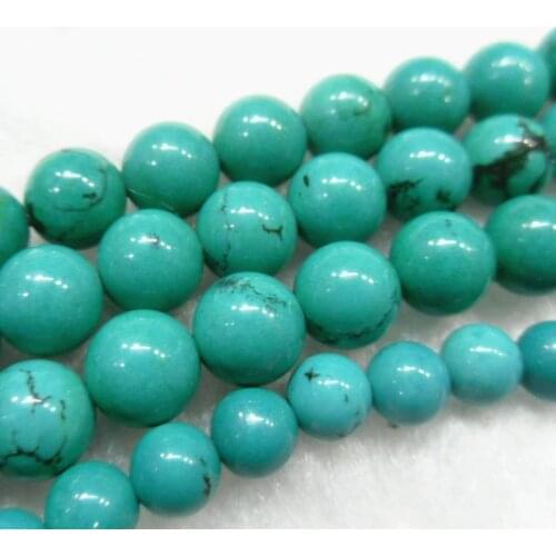 2mm~14mm Natural Stablized BLue Stone Round Loose Beads DIY Jewelry Making Materials