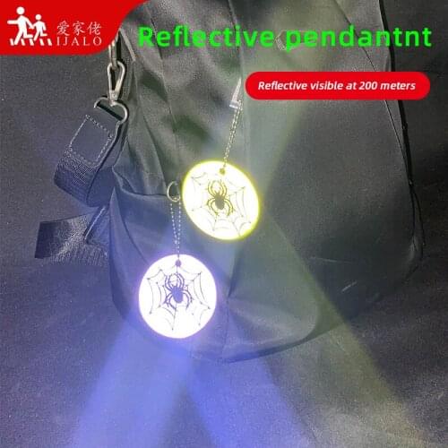 New spider model key chains soft PVC Reflective keychain bag pendant accessories keyrings for traffic visible safety use