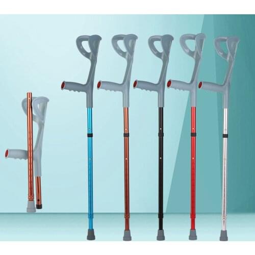 Lightweight Foldable Forearm Crutch, Aluminum Walking Stick,Height Adjustable, Ergonomic Handle with Comfortable Grip 2ZG-0IGM