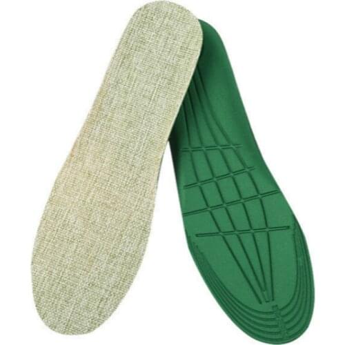 Linen Massage Breathable Shock Absorption Elastic Sweat Super Soft Sports Insoles Leisure Hiking Field Shoes Pad Insert Brioche