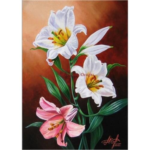 Embroidery Counted Cross Stitch Kits Needlework - Crafts 14 ct DMC DIY Arts Handmade Decor - Lilies