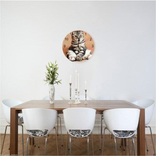 10inch Wall-Clock Decorative Cats Numeral Digital Dial Mute Silent Fashion Digital Clocks Battery Operated Clocks for Kitchen