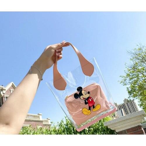 Disneys new female bag fashion Mickey print handbag coin perse shoulder bag large capacity child-mother bag