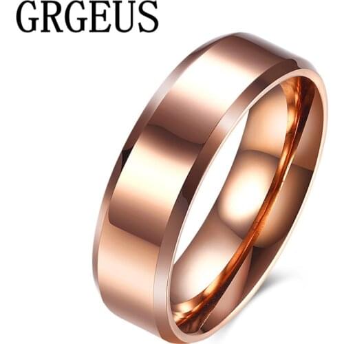 GRGEUS 2017 New Fashion For Man and Woman Rose Gold Color High Polish Wedding Band Classic rings Wholesale R075