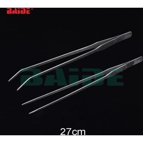 Stainless Steel 27CM Curved Long Straight Curve Tweezers for Fish Tank Aquarium Plant Shrimp Reef Tank 200pcs/lot