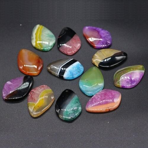 Natural Stone Pendant Geometry Shape crystal Exquisite charms For jewelry making DIY necklace bracelet accessories Size 30x45mm