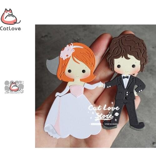 Catlove Bride Groom Wedding Metal Cutting Dies Scrapbooking Stencil Die Cuts Card Making DIY Craft Embossing New Dies For 2020