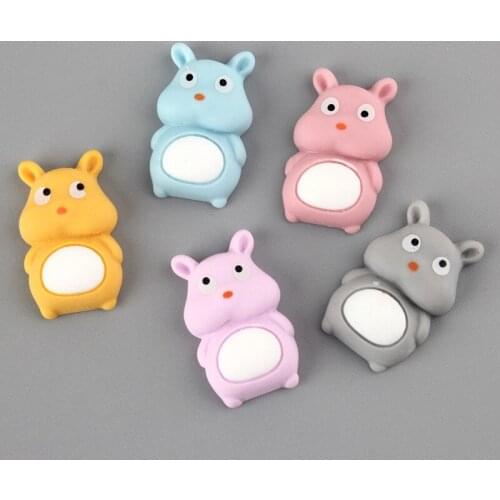Colorful Animal Mouse Resin Cabochons DIY Jewelry Findings Embellishments Scrapbooking Girls Hair Bow Patch Sticks 20pcs 15*25mm