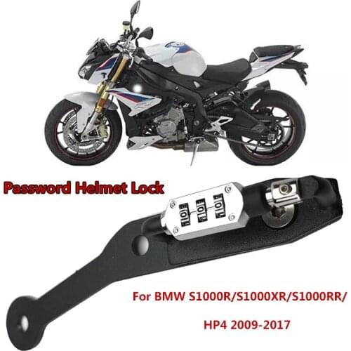 S1000R Helmet Lock Password Mount Hook Black Side Anti-theft Security Fits For BMW S1000R S1000XR S1000RR HP4 2009-2017 S1000 XR