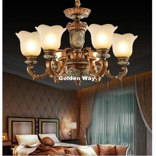 Modern Chandeliers Candelabra Stained Glass Lamp Shade Alloy Chandelier D100cm 10arms Decora Bed Room Chandelier Light Fixture