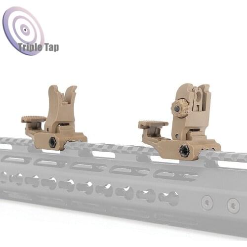 Tactical Folding M4 AR15 M16 Front Rear Sight flip up Rapid Transition Backup Sight for Picatinny Rail 71L Foldable Sight