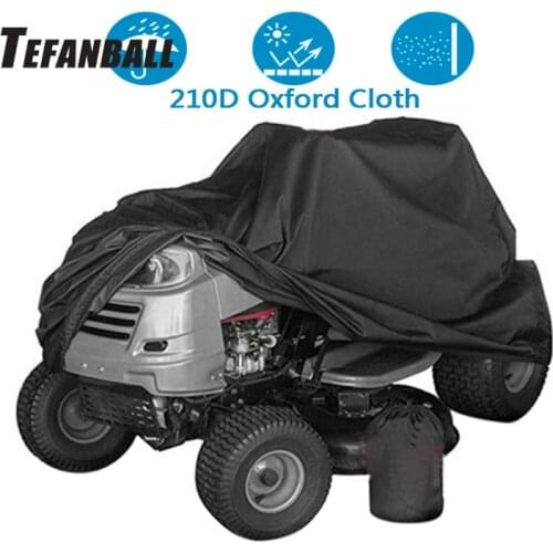 Tefanball 210D Oxford Cloth Waterproof Black Lawn Mower Cover Tractor Cover Durable Car Sun Protection Antifreeze Cover 6 Sizes