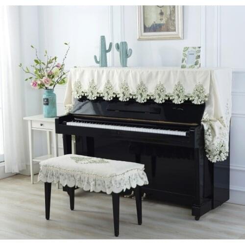 Universal 148-154CM Embroidery Countryside Flowe Piano Dust-proof Cover Dust Guard Tool for Upright Piano