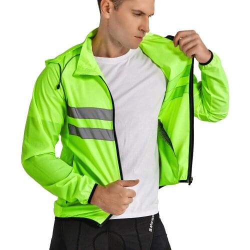 WOSAWE Cycling Rain Jacket High Visibility MultiFunction Jersey Road MTB Mountain Bike Bicycle Windproof Quick Dry Windbreaker