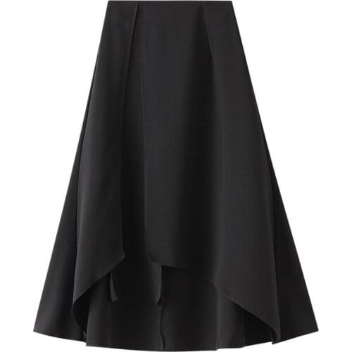 BeeHouse zipper falda lange rok skirt long high waist spodnica damska vetement mujer jupe longue aesthetic skirts womens 2021
