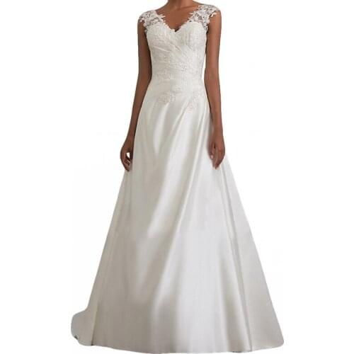 U-SWEAR Womens Formal Wedding Long Party Ball Dresses Lace Chiffon Long Maxi Dress Solid White Backless Sundress Vestidos