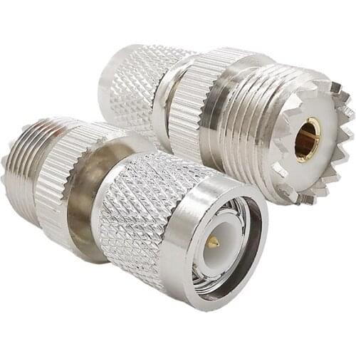 1PCS RF Coaxial UHF Adapter TNC Male Plug to UHF SO-239 SO239 Female Jack Straight RF Coax Converter Connector for Antennas WiFi