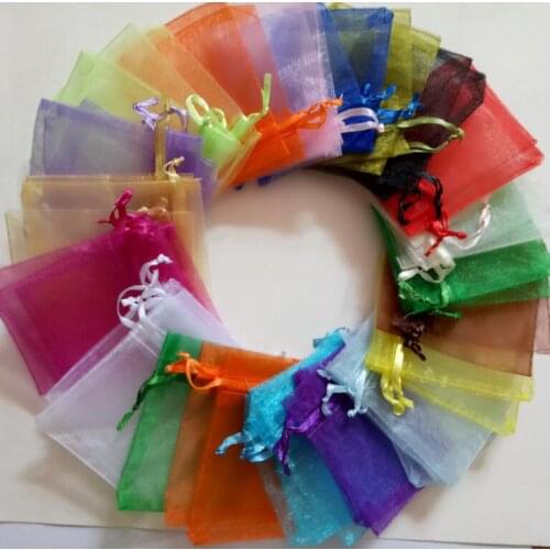 1000pcs Drawable Organza bag Drawstring pouch Wedding birthday Christmas party gift jewelry packaging display bags Storage bag