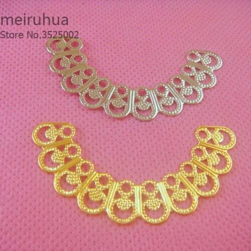 20pcs /lot 11*53mm Metal Filigree Flowers Slice Charms base Setting Jewelry DIY Components Findings 08320