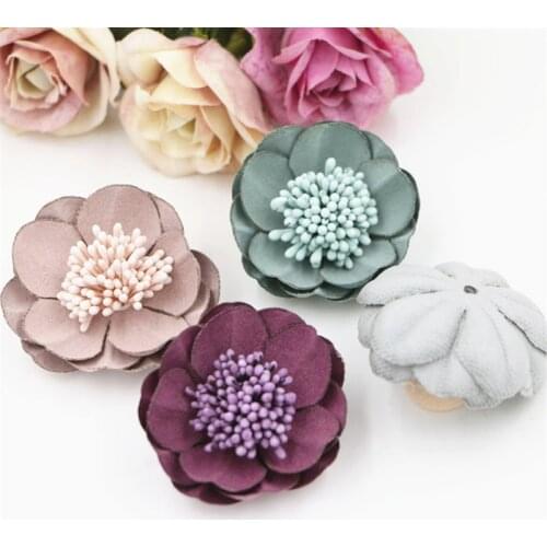 20pcs hair accessories diy flower shoes headdress hairpin headband floral button patch sticker wedding decoration materials