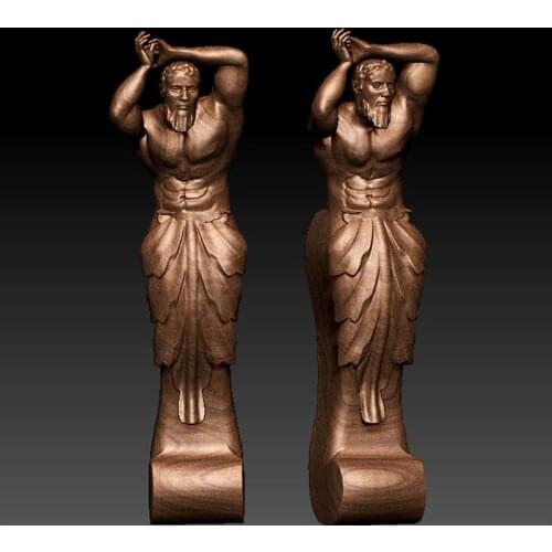 3D carved figure sculpture 3d model for cnc machine in STL file format old man art sculpture