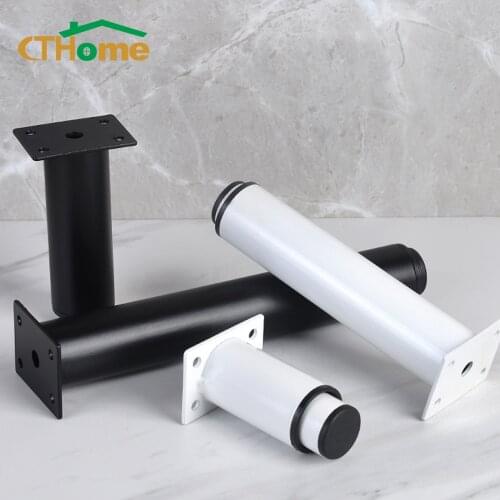 4pcs Adjustable Legs for Metal Furniture Sofa Foot Black White for TV Stand Dressing Coffee Table Bedside Thickened Cabinet Feet