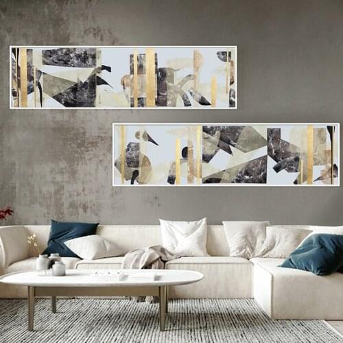 Abstract Geometric Pattern Wall Art Painting Picture Long Canvas Paintings Prints and Posters Picture Decor for Living Room Offi