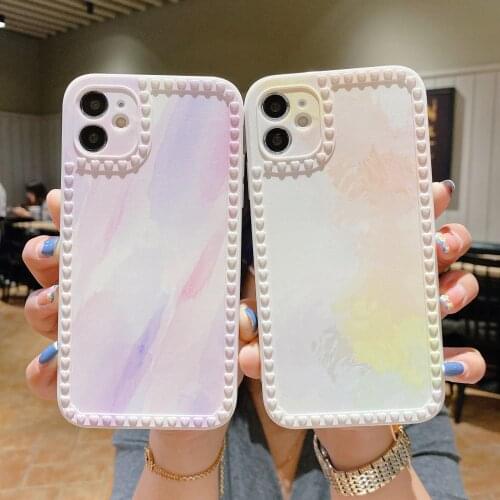 Watercolor Fashion Cute cover for iPhone 12 11 X XS PRO MAX MINI 8 7 6 S PLUS SE Luxury shockproof soft TUP APPLE phone case