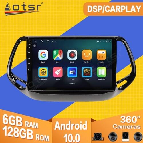 6+128G For JEEP Commander 2016 2017 2018 2019 Android Car Tape Radio Recorder Video Player Navi GPS Carplay Multimedia Head Unit