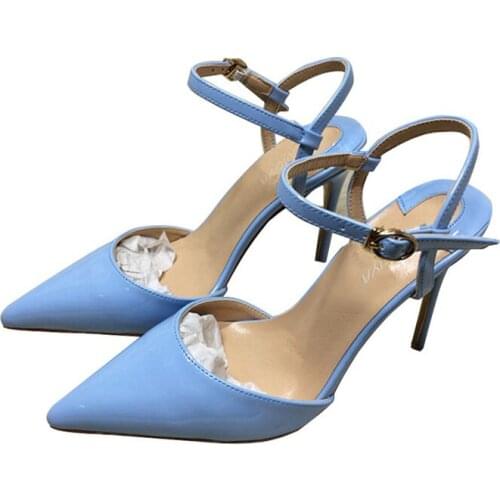 Slingbacks pointed toe 12cm women shoes summer shoes for women pumps 10cm high heels 8cm ankle strap shoes LX005 CHENSIR9