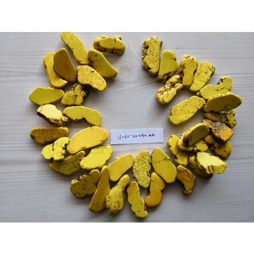B0080 Natural 16x32-20*40mm Top-drilled Yellow Gems Stone Loose Beads 15'' Strands Jewelry Making DIY