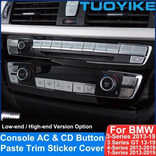 Chrome Console AC Air Conditioner CD Digit Button Sequin Paste Cover Trim Sticker For BMW 3/GT/4/1 Series F20 F30 F31 F32 F35F36