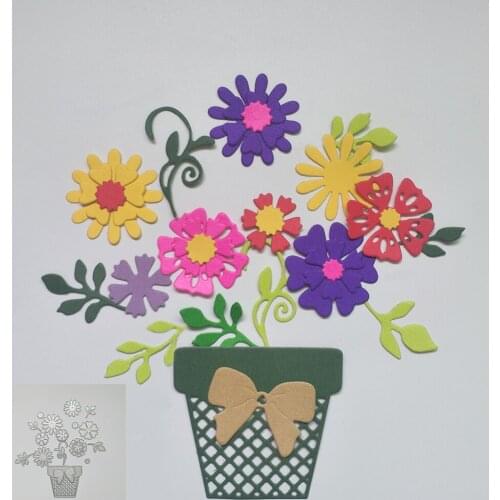 Exquisite flower bonsai green leaf metal cutting die, scrapbook, photo album, photo frame decoration DIY