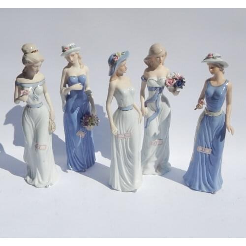 Home Decoration Accessories Girl Figurine Ceramic Sculpture Living Room Home Decor Office Desktop Statues Birthday Gift