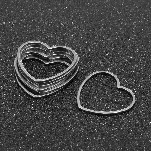 10Pcs/lot Stainless Steel Earring Findings Components Heart Charms Connectors For Bracelet Necklace Earrings DIY Making