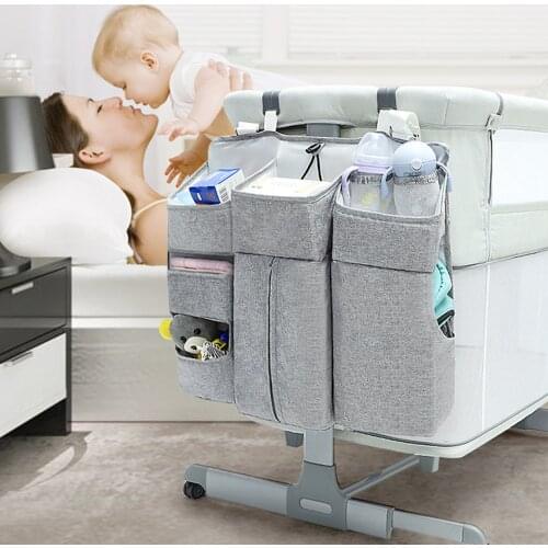 Multifunctional Hanging Nursery Organizer Intimate Partition And Baby Diaper Caddy Baby Bedside Storage Bag Hanging Basket