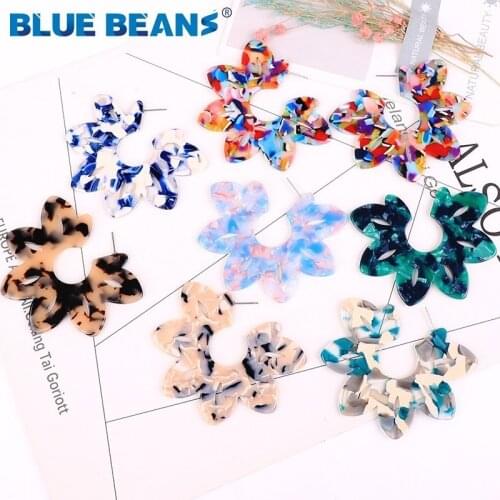 Fashion Acrylic Leaf Drop Earring For Women Large Plant Colorful Flower Resin big Dangle Earrings Statement Party Jewelry Gifts