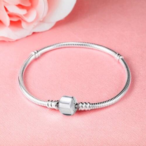 Fashion 100% Original 925 Sterling Silver Original Charm Bracelet Women DIY Beads Charms Bracelet Bangle Jewelry 16-23CM