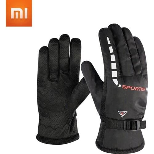 Xiaomi Men Winter Warm Gloves Outdoor Windproof Non-slip Riding Gloves Man Plus Velvet Thickening Cotton Glove Gants Pour Hommes