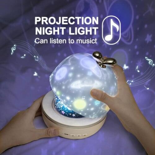 Bluetooth Music Box Speaker Night Light Kids Projector Children LED Lamp Universe Starry Sky Rotate Colorful Flashing Baby Gift