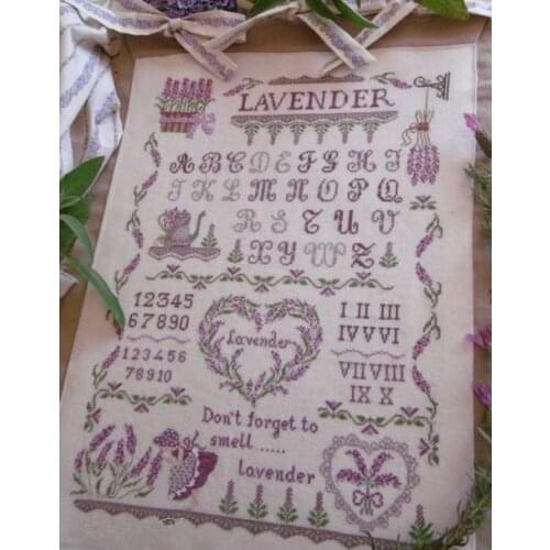 Lavender girl cross stitch package flower kid 18ct 14ct 11ct cloth cotton thread embroidery DIY handmade needlework