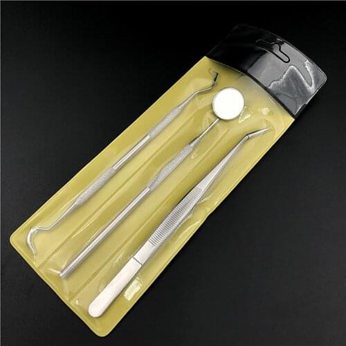 10 sets Dental Mirror Kit Dentistry Mouth Mirror Dentists Pick Tool Teeth Scaler Dentist Tools Dental Materials Kits 3 pcs/set