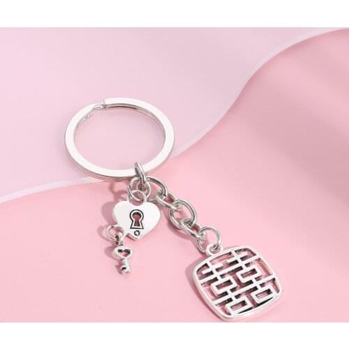 New Jewellery Design Keychain Heart Key And Lock Benediction Key Ring Wedding Key Chians Valentines Day Gifts Jewelry Handmade